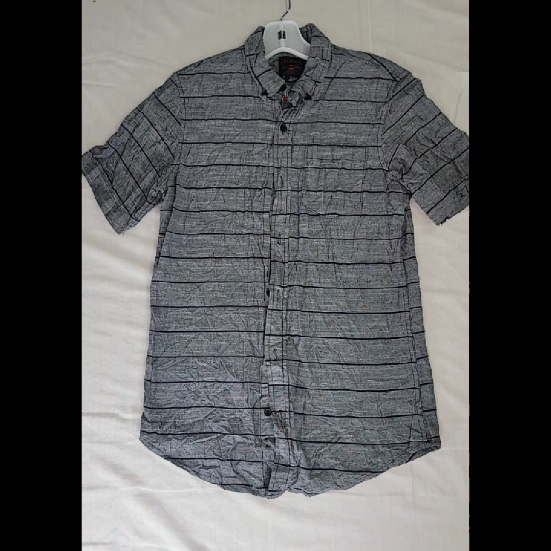 SPLIT CO. Men's Short Sleeve Striped Button-Down Shirt Size S