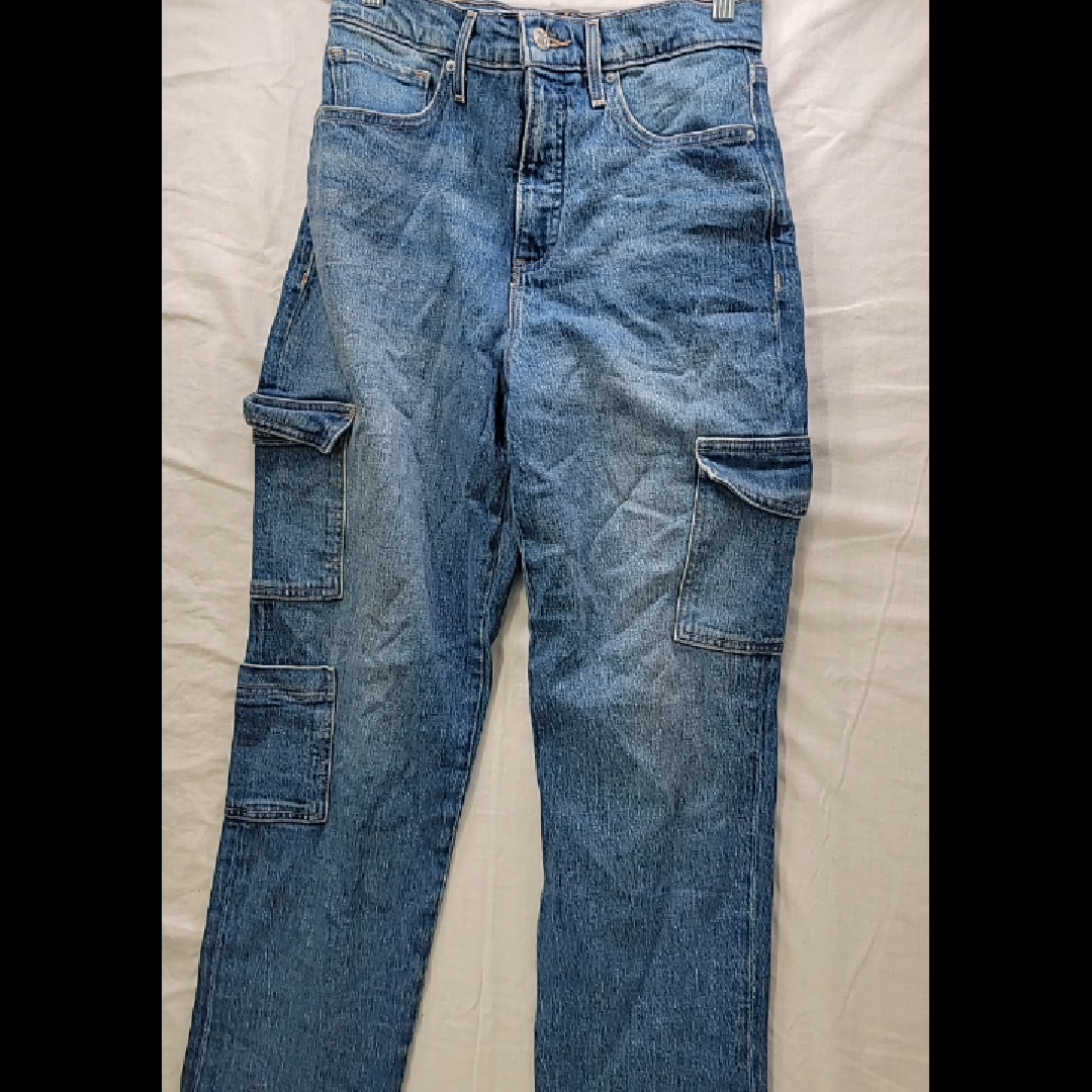 Men's High-Rise Straight Ankle Cargo Jeans
