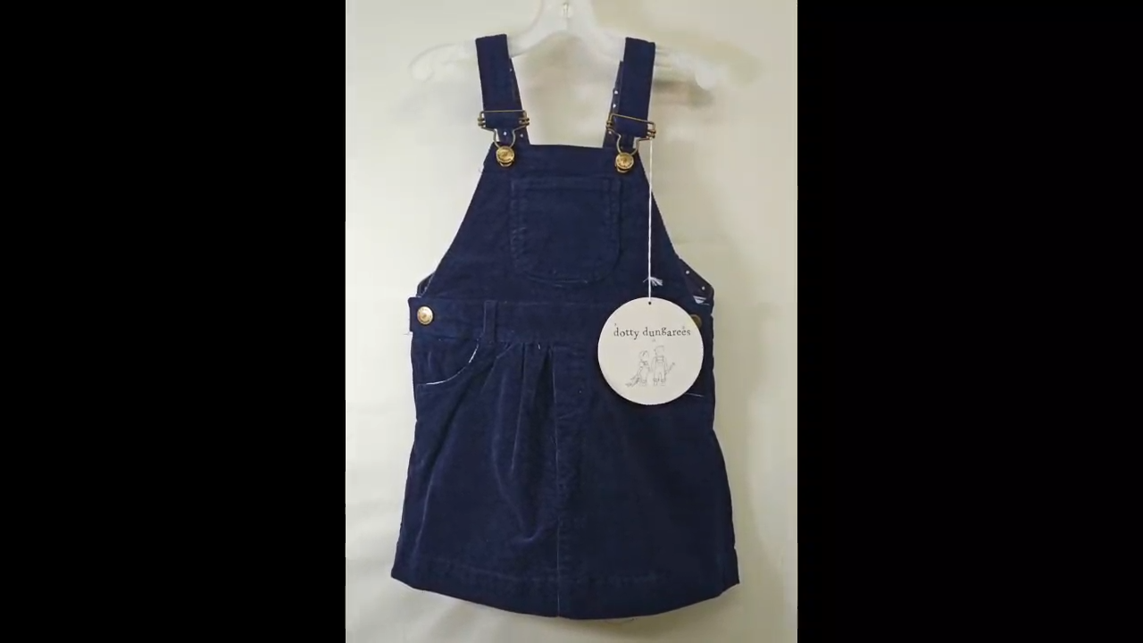 Dotty Dungarees Corduroy Dungarees Blue Size 2T-3T