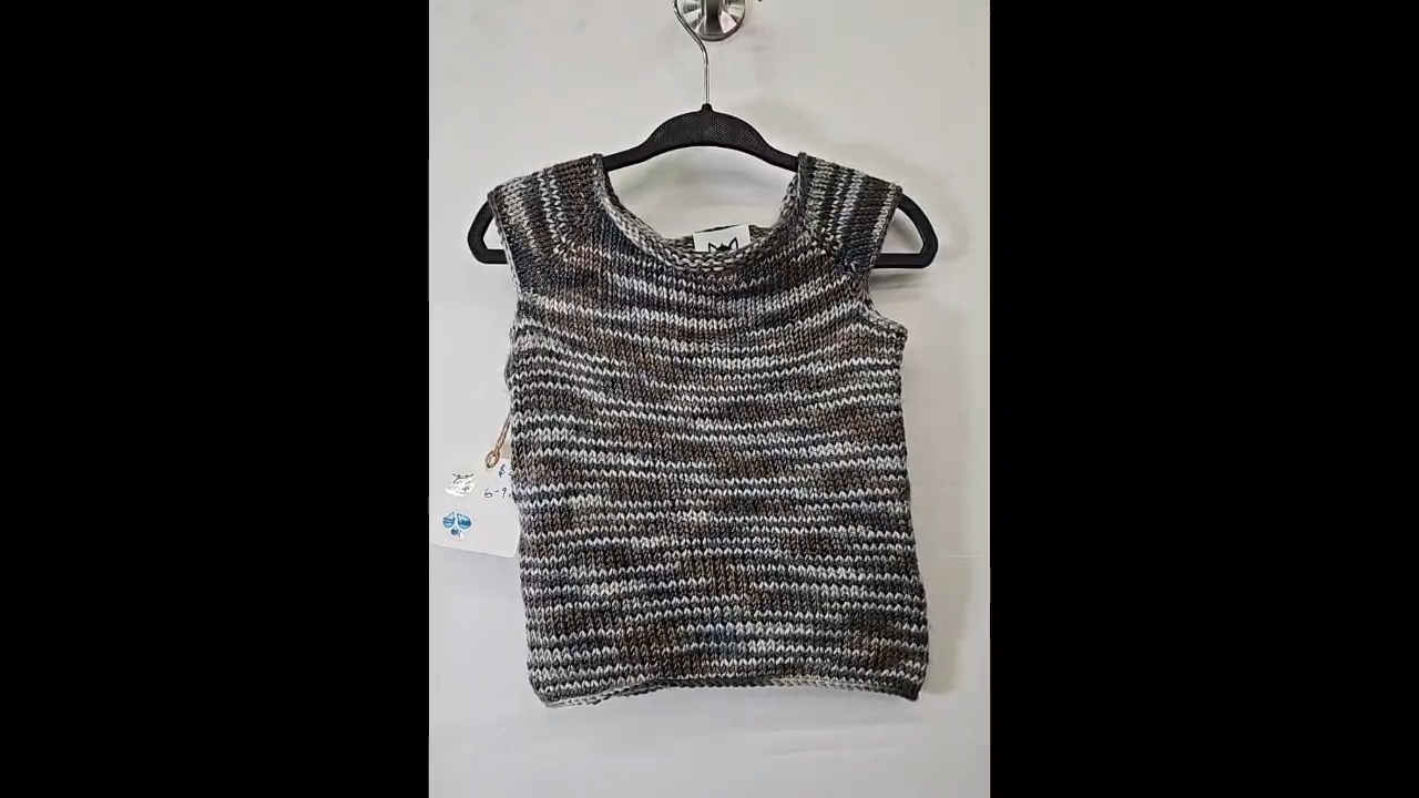 Anxious Cat Hand Knit Top Size 6-9 MO