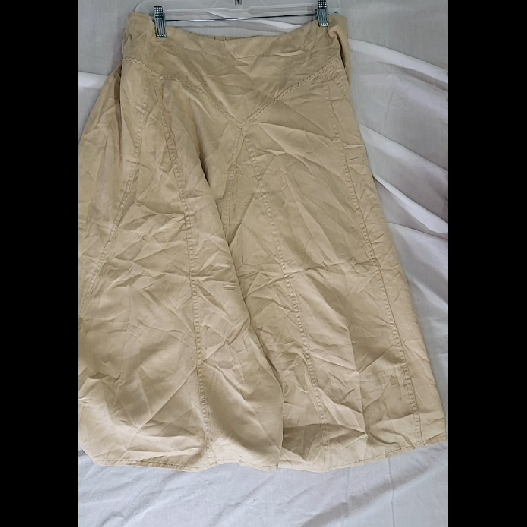 Coldwater Creek Women's Beige Cotton Blend Skirt Size XL