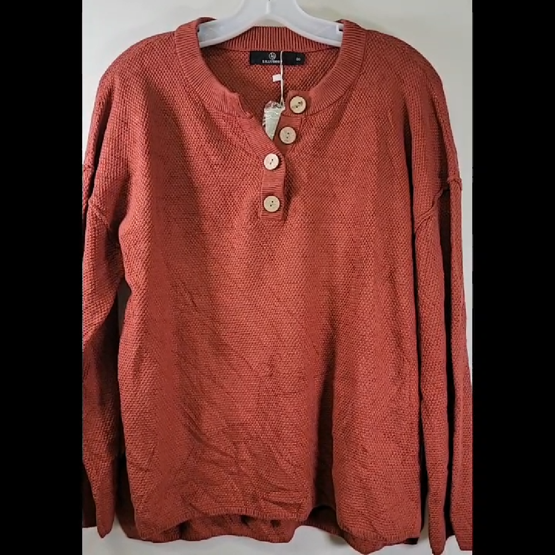 Lillusory Rust Knit Sweater Size S - NWT