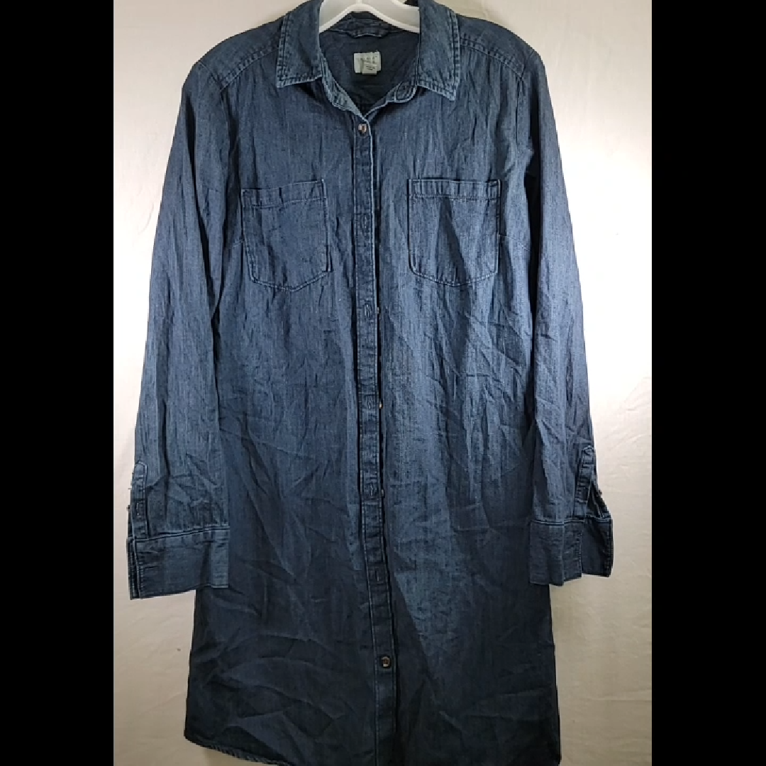 a.n.d. by a&f Denim Button-Down Midi Dress Size S