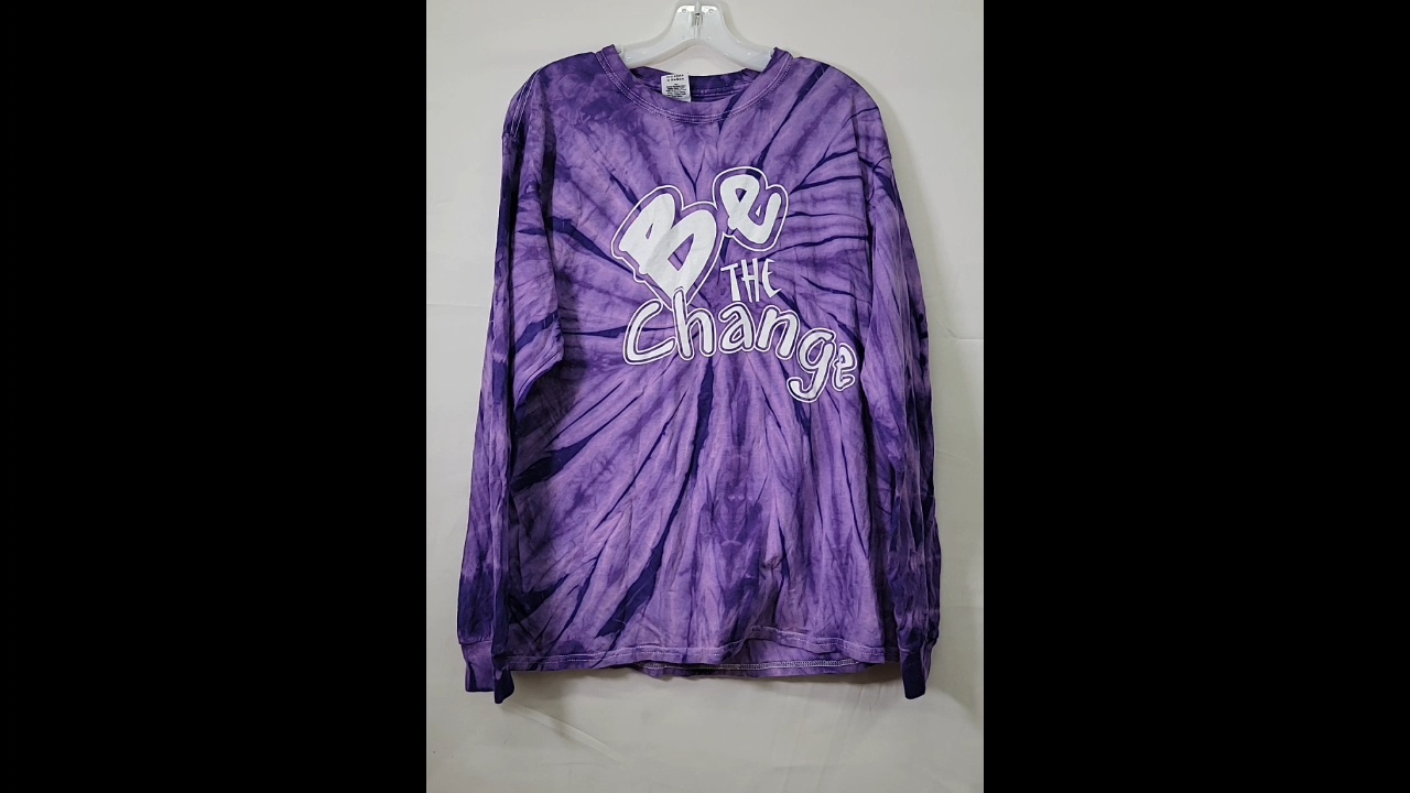 Purple Tie-Dye Be The Change Long Sleeved Size L
