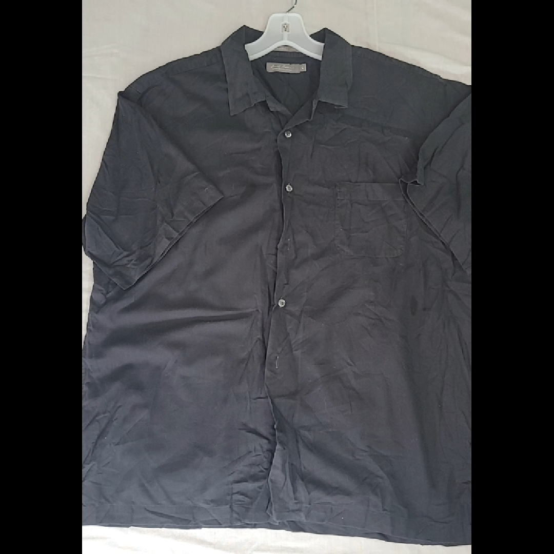 Daniel Cremieux Signature Collection Men's Black Short-Sleeve Button-Down Shirt Size L