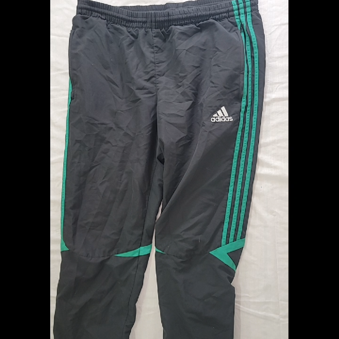 adidas Black and Green Track Pants