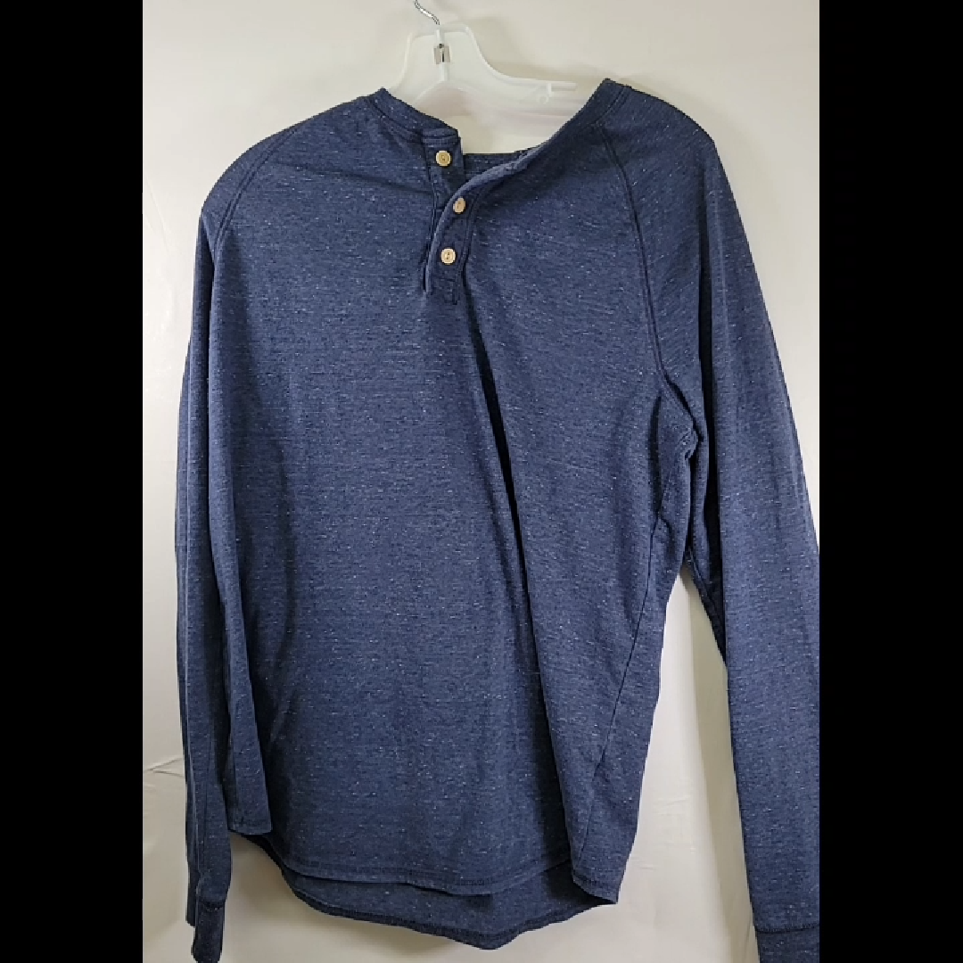 Men's Navy Blue Long Sleeve Henley Shirt