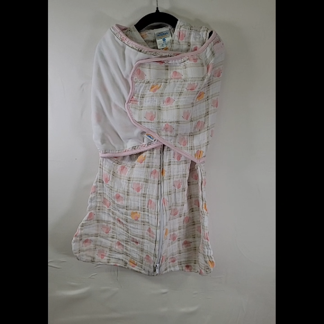 HALO SleepSack Swaddle - Small, White with Floral Pattern