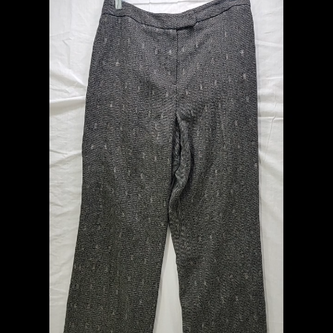 Larry Levine Women's Black and White Textured Pants - Size 12
