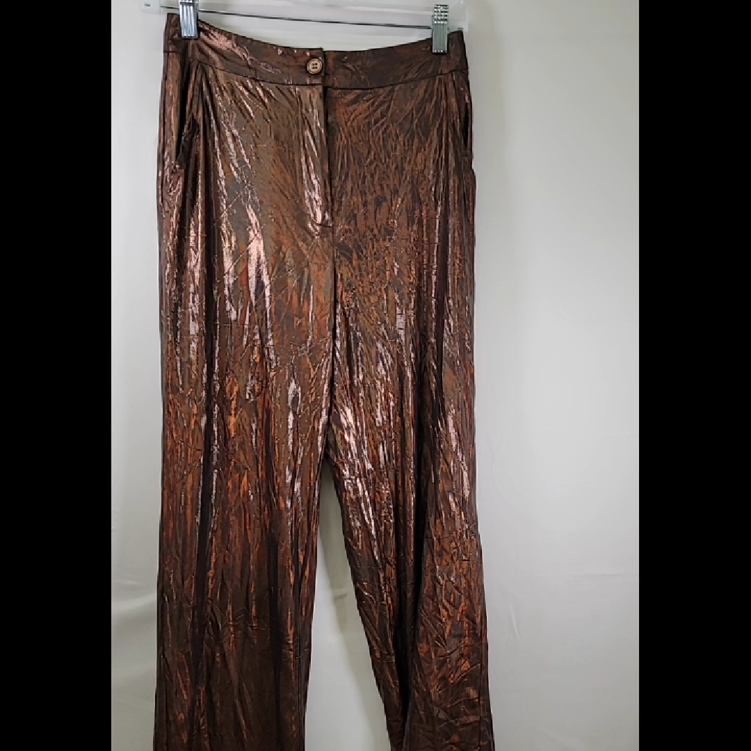 Stylish Bronze Metallic Pants