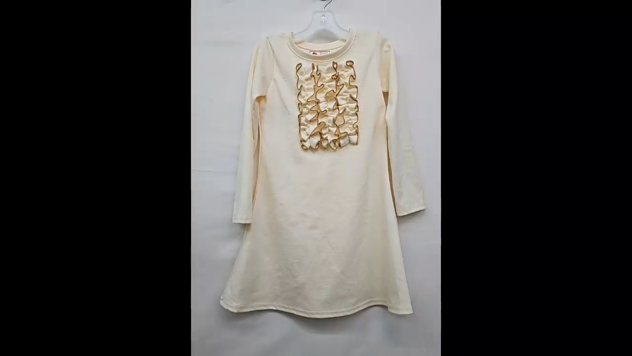 Frilly Cream Dress Size 7 YR