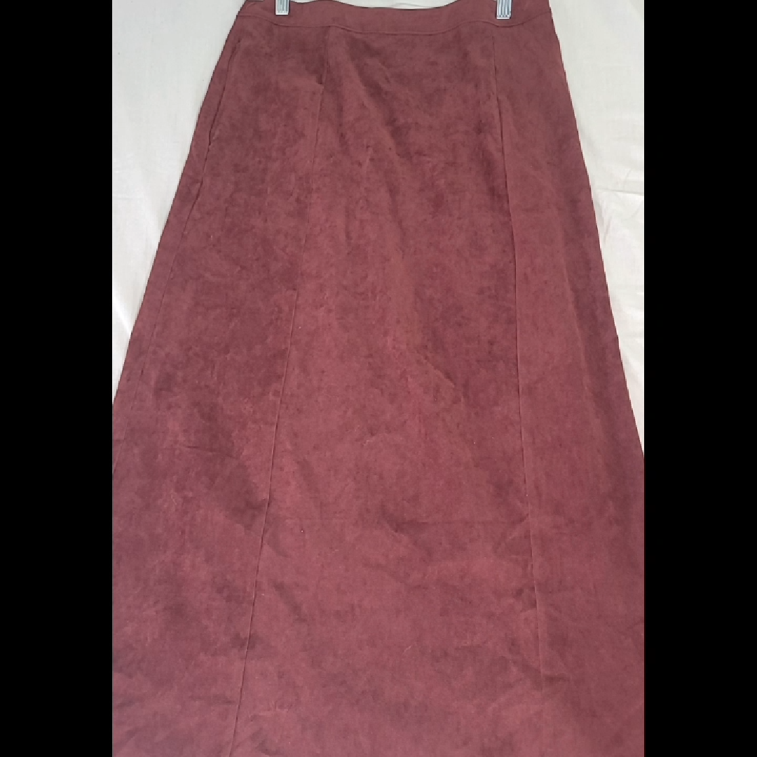 Women's Burgundy Suede Midi Skirt by White Stag