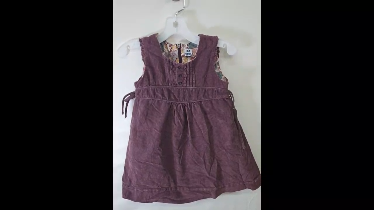 Purple Corduroy Coveralls Dress Size 18-24 MO