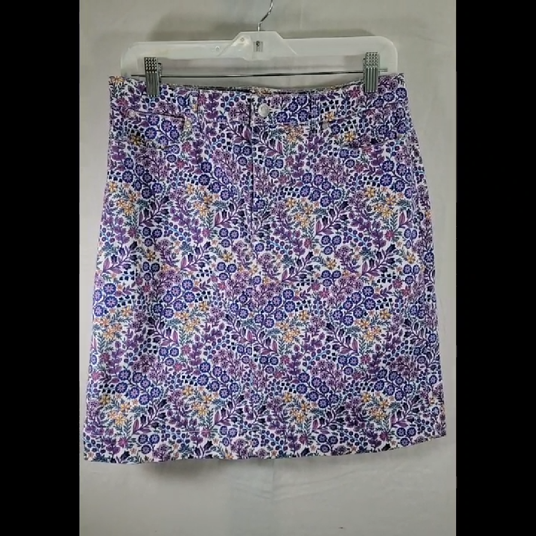 Talbots Floral Print Cotton Mini Skirt Size 6