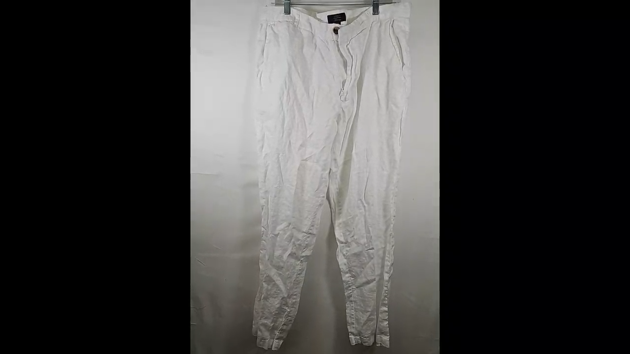 Men's White 100% Linen Pants Size 36W 30L