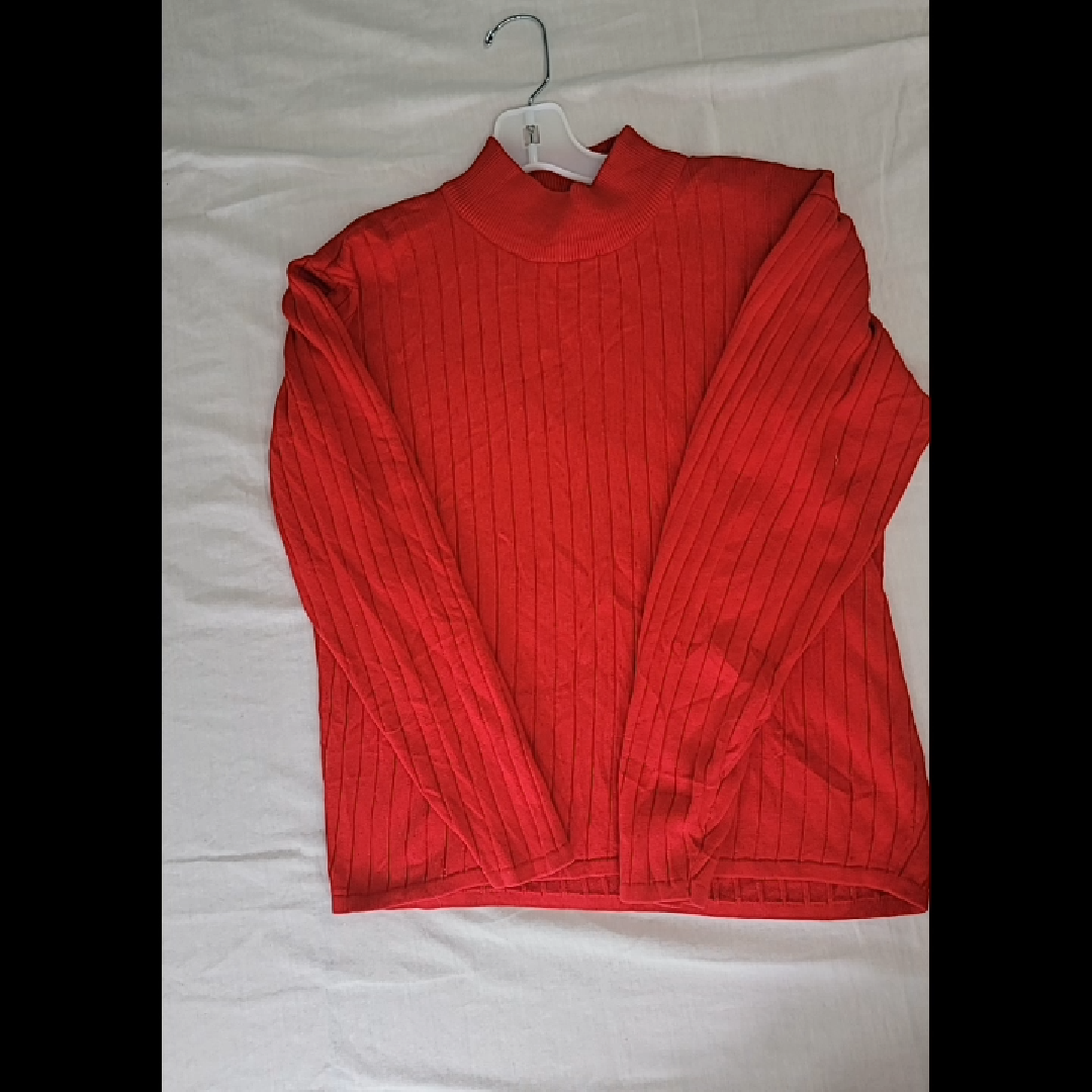 Casual Corner Red Ribbed Sweater