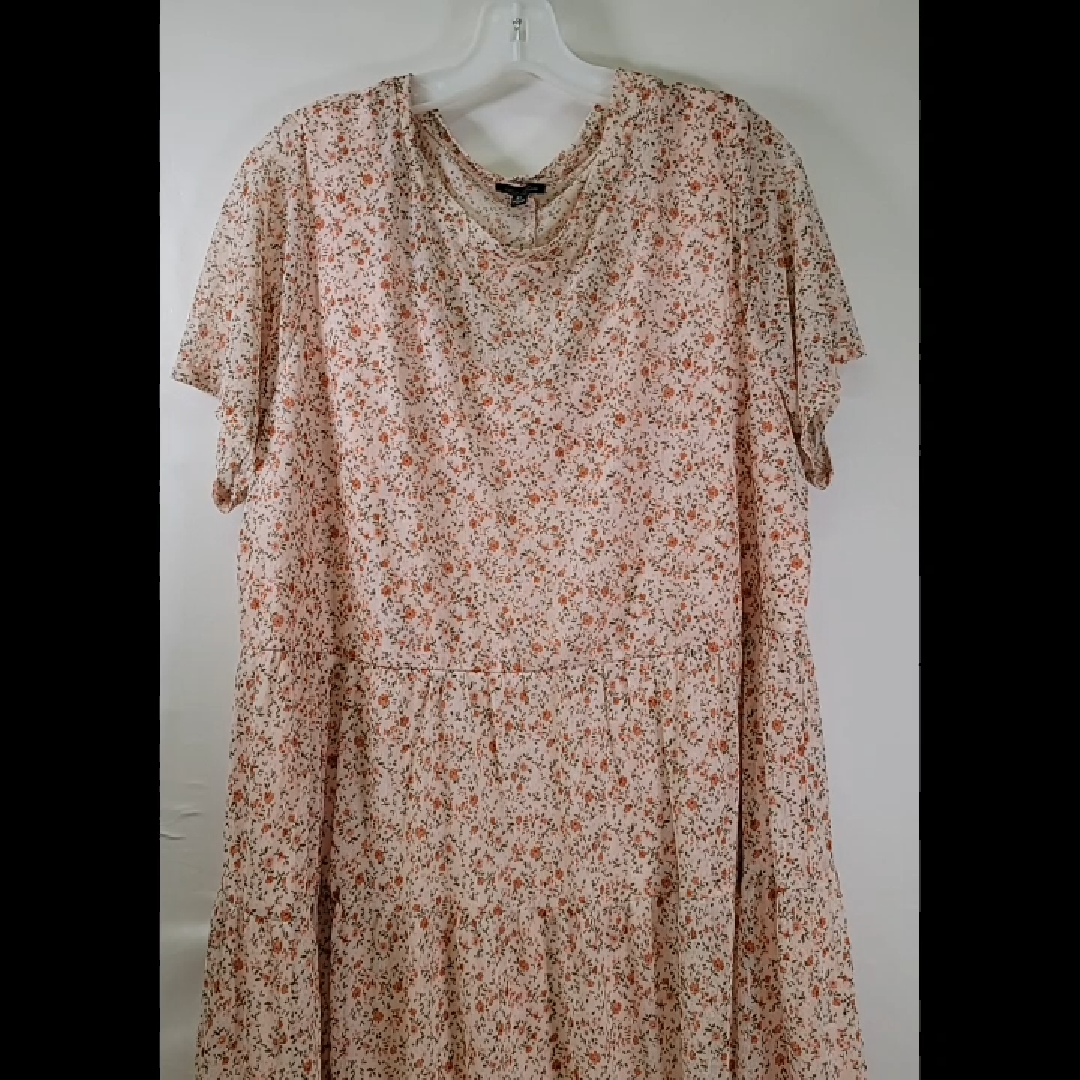 Floral Print Peach Dress Size 2X