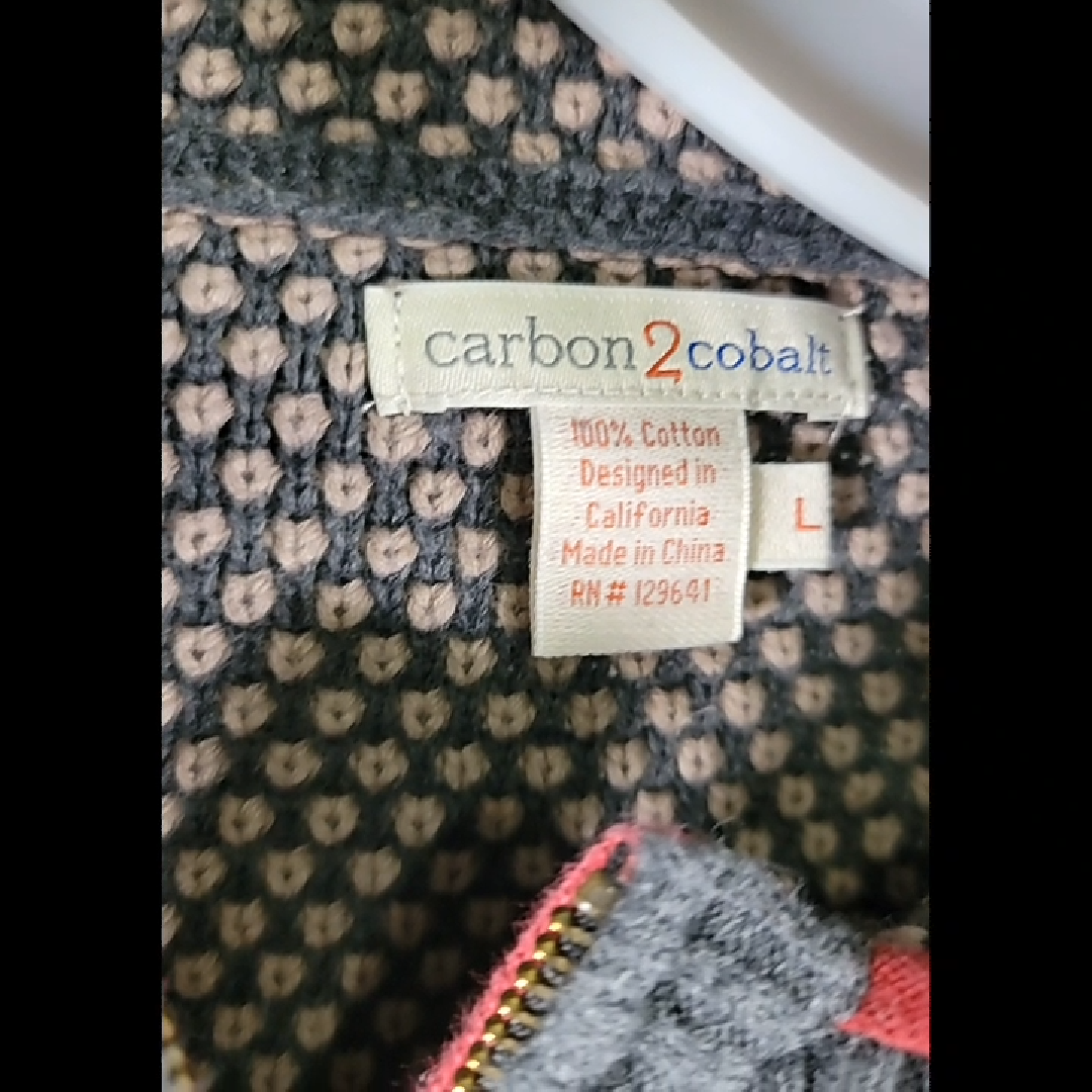 carbon2cobalt Men's Knitted Hoodie Size L