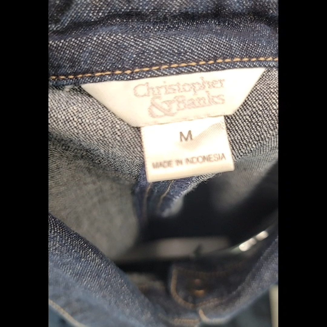 Christopher & Banks Denim Button-Down Dress Size M
