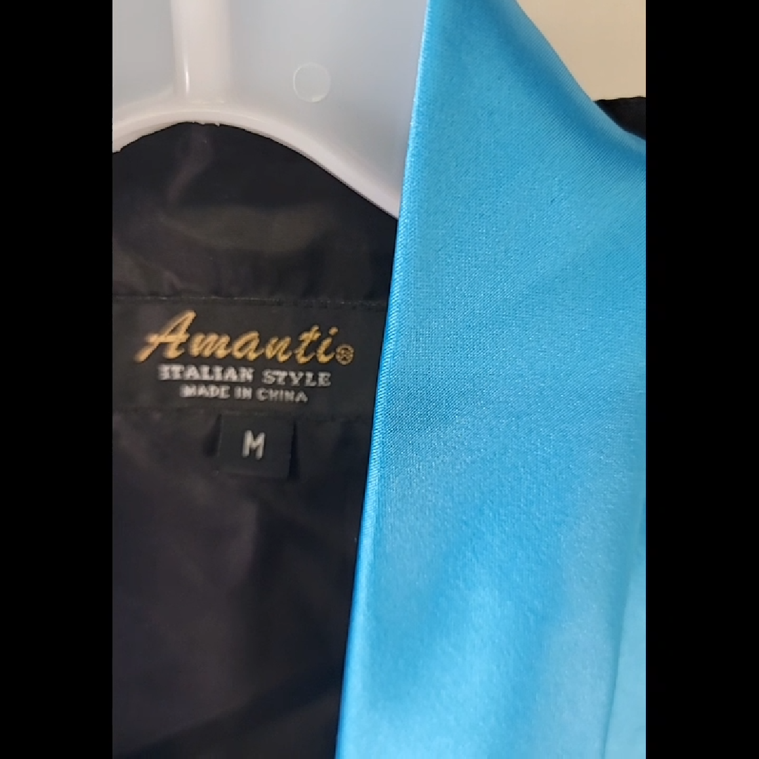 Amanti Satin Blue Vest With Matching Tie Size M