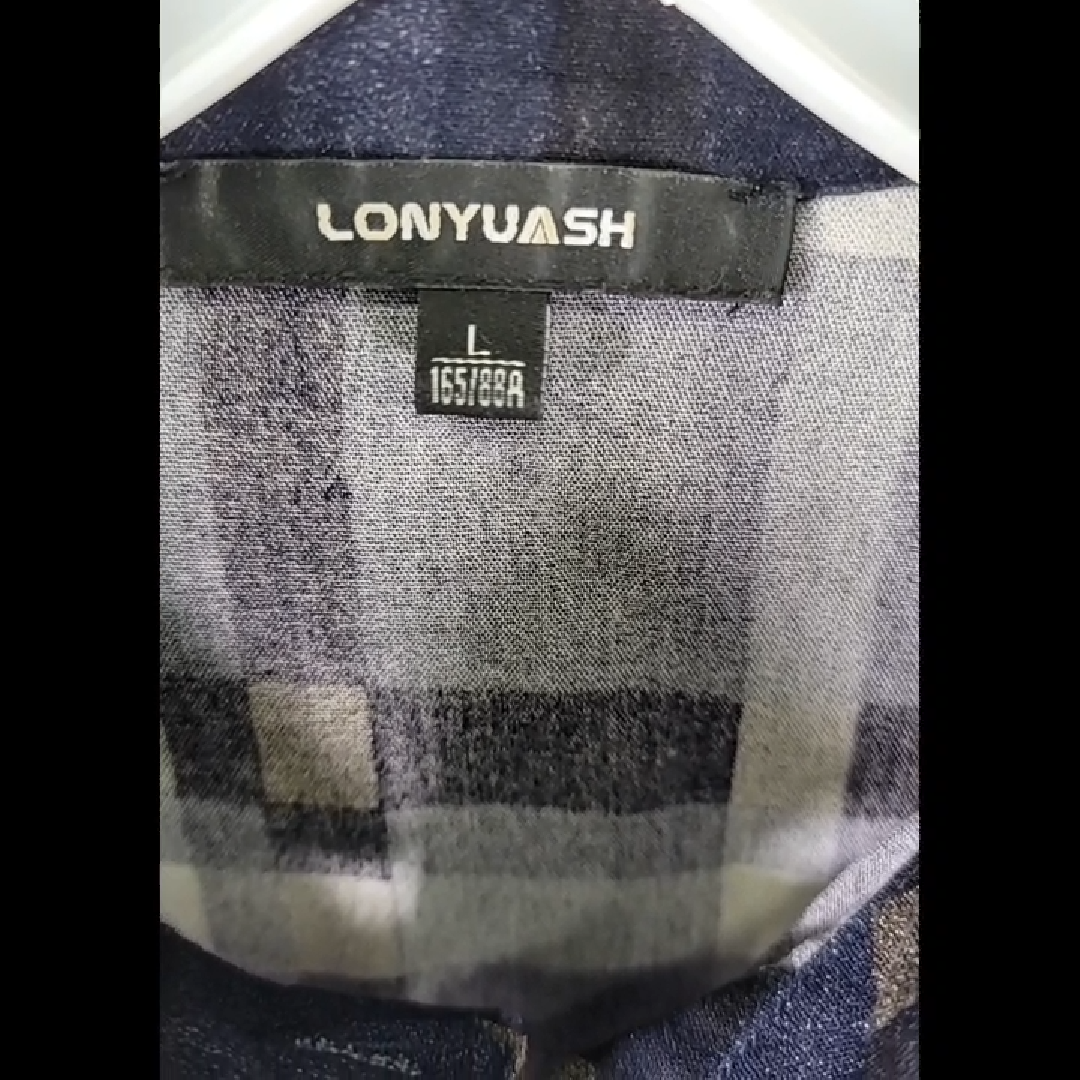 Lonyuash Women's Long Sleeve Plaid Dress Size L
