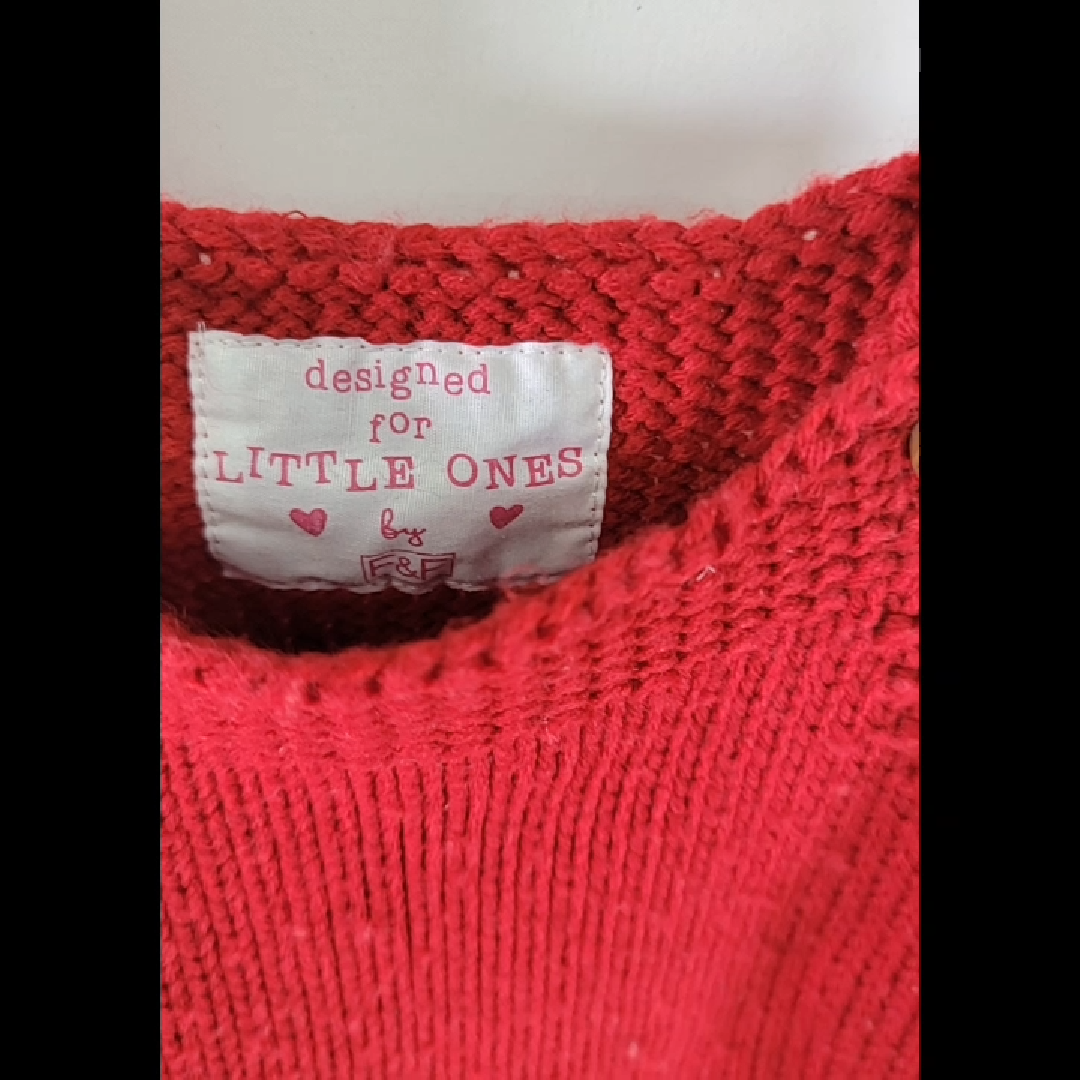 Knitted Red Dress for Little Ones Size 12 -18 MO