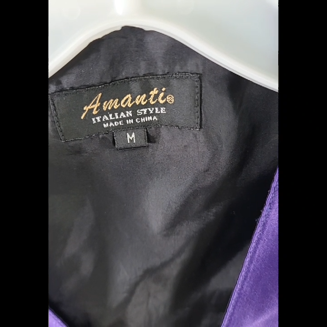 Amanti Men's Purple Satin Vest Size M