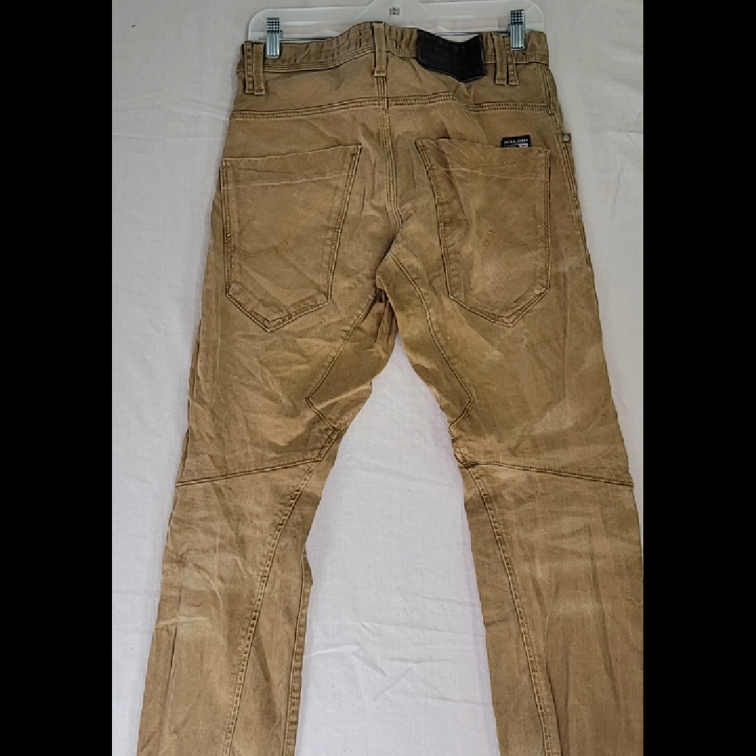 Jack & Jones Anti Fit Stan Mustard Brown Jeans Size 30W x 30L