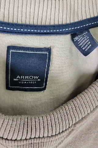 Arrow Men's Taupe Sweatshirt Size 2X