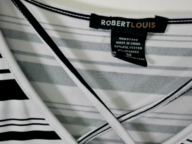 Robert Louis V-Neck Tie Front T-Shirt Size 3XL