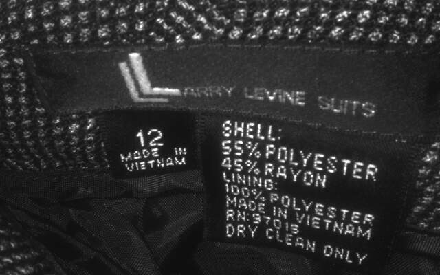 Larry Levine Women's Black and White Textured Pants - Size 12