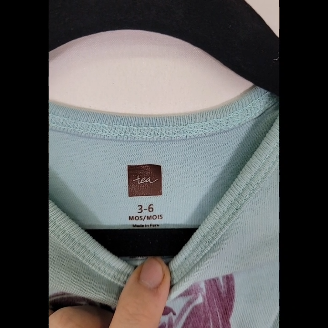 Tea Baby Girl's Light Blue Dog Top and Purple Leggings Set Size 3-6Mo