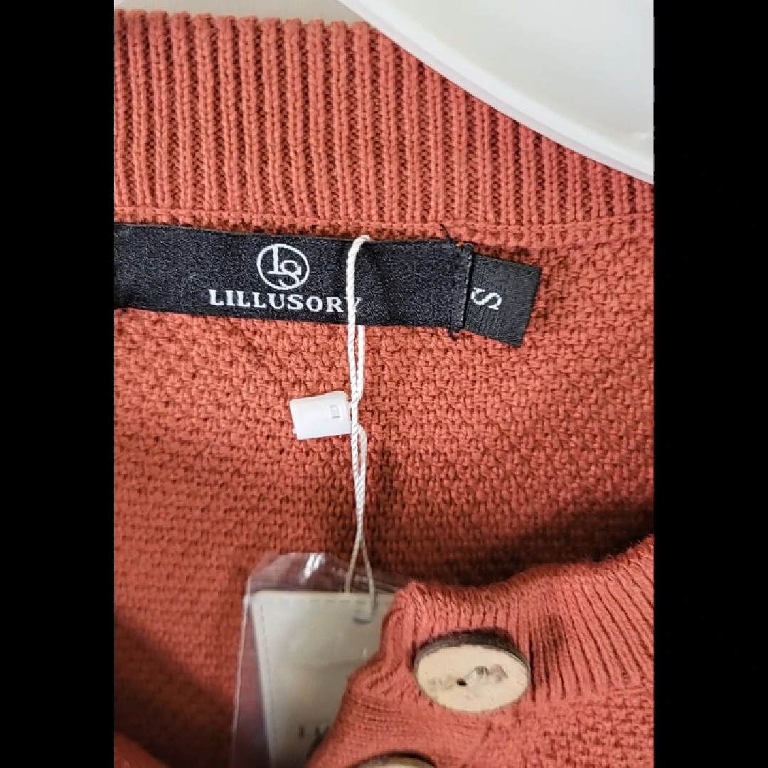 Lillusory Rust Knit Sweater Size S - NWT
