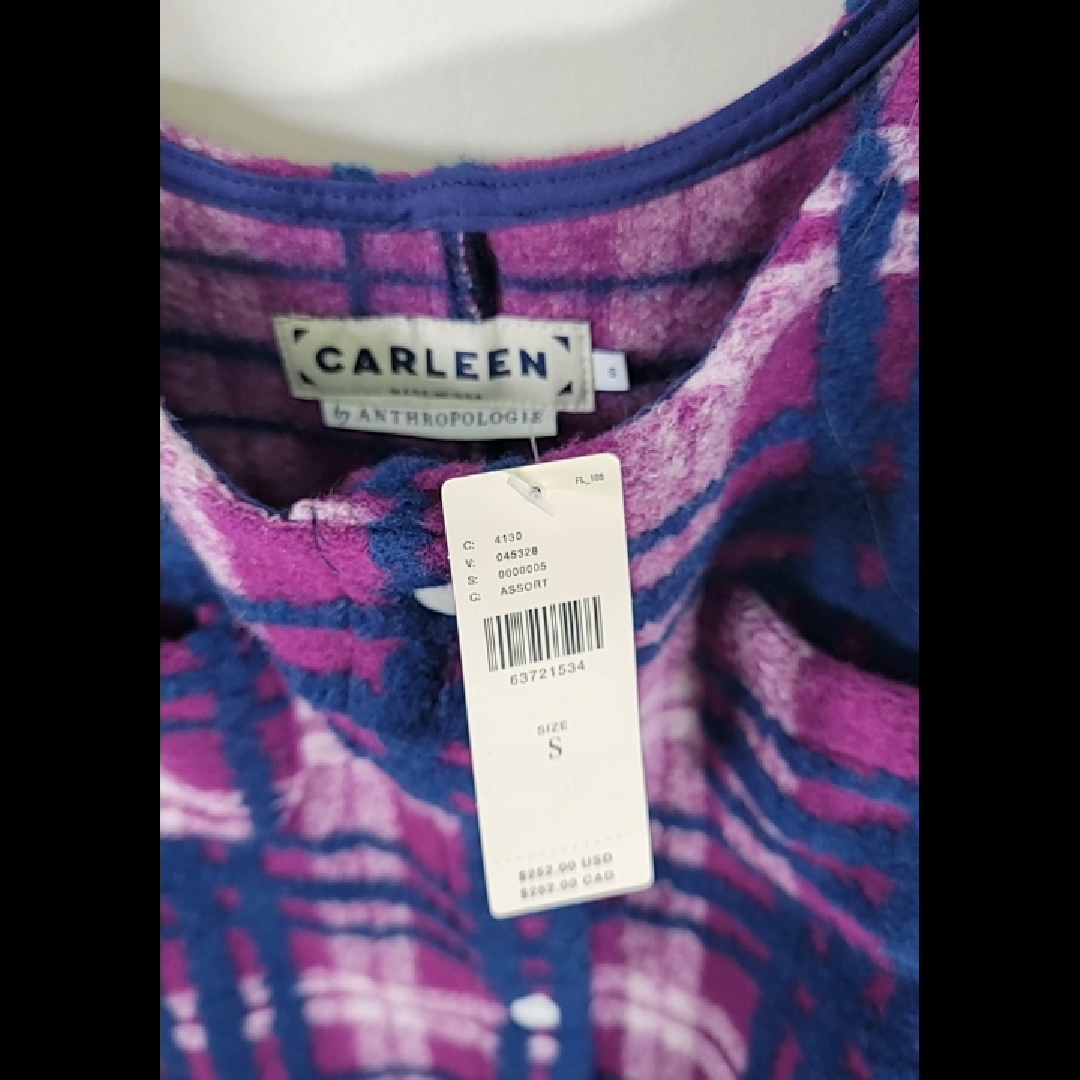 Anthropologie Carleen Plaid Sleeveless Dress Size S (NWT)