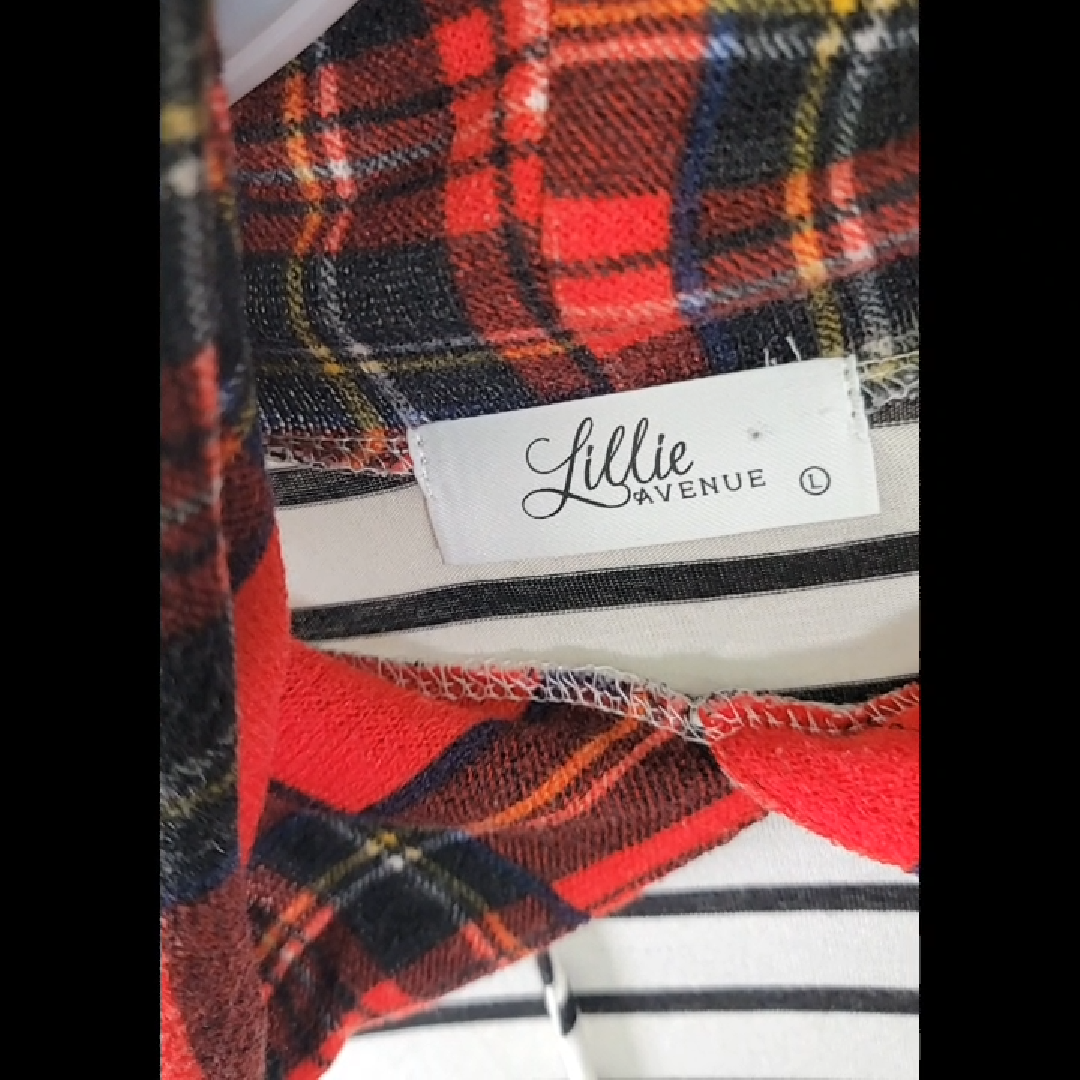 Lillie Avenue Striped Hooded Shirt Size L