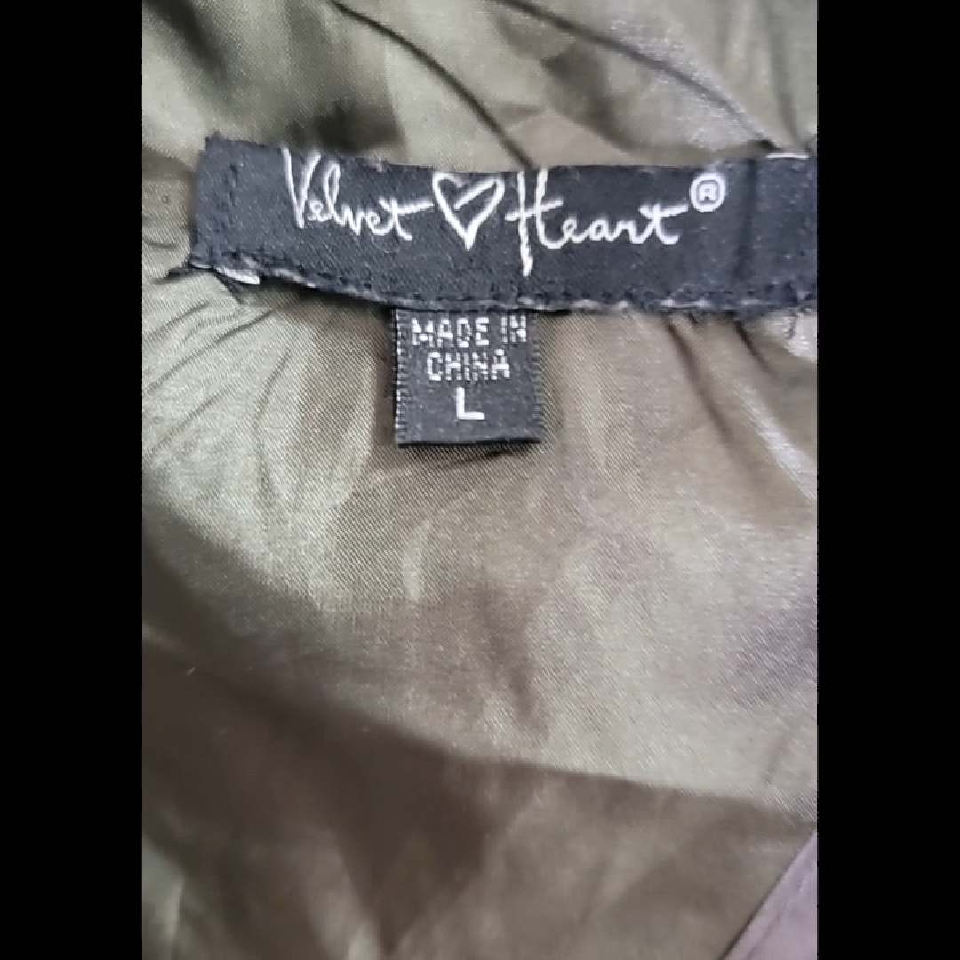 Velvet Heart Olive Green Utility Vest Size L