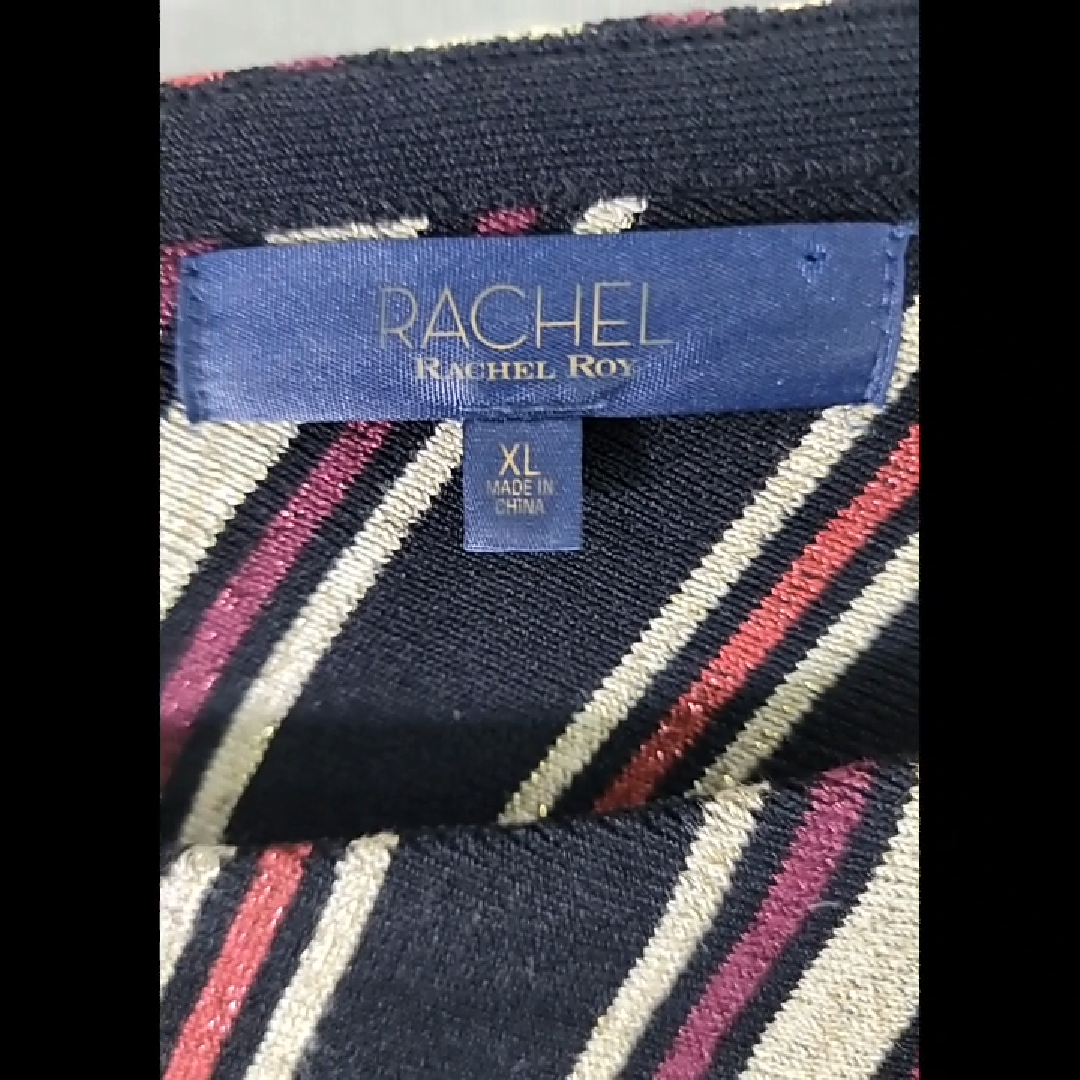 Rachel Roy Striped Off-the-Shoulder Mini Dress Size XL