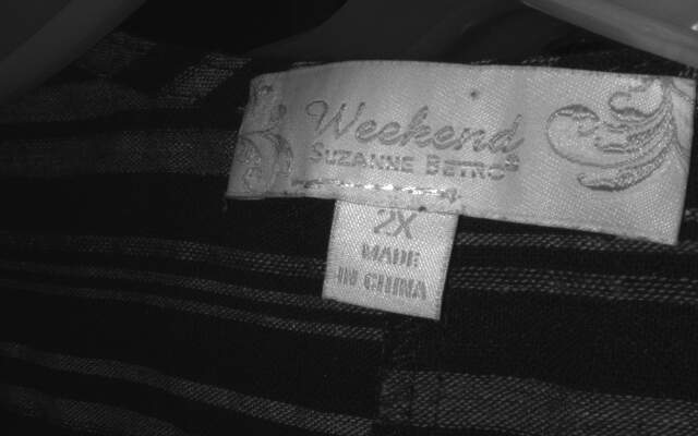 Weekend by Suzanne Betros Blue and Pink Striped Shirt Size 2X