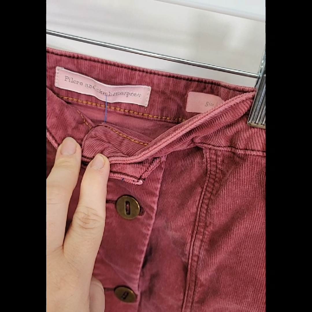 Burgundy Button-Up Skirt by Pilcro and the Letterpress Size 12