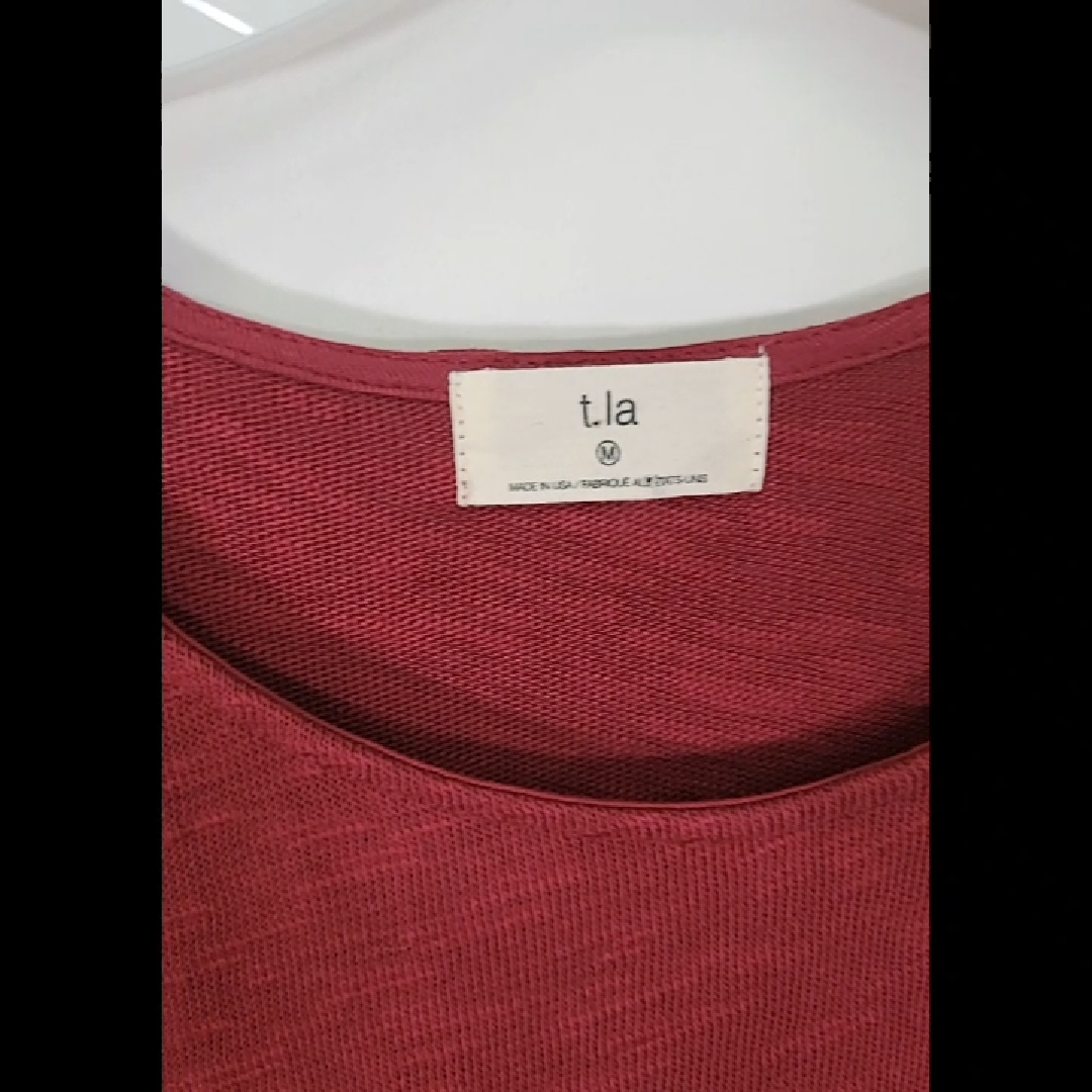 t. la Long Sleeve Red Dress with Ruffle Hem Size M