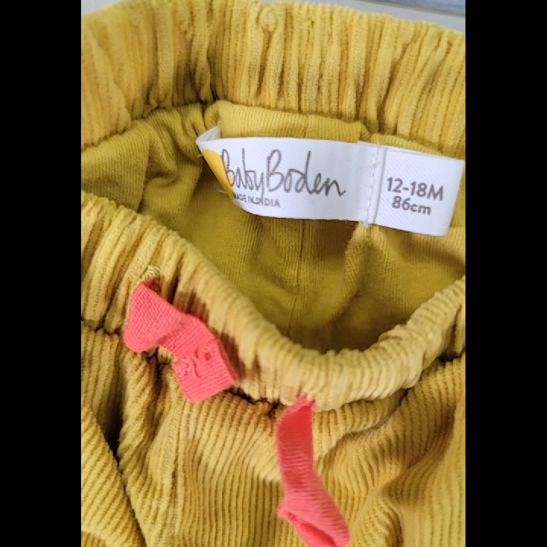 Baby Boden Yellow Pants for 12-18 Months