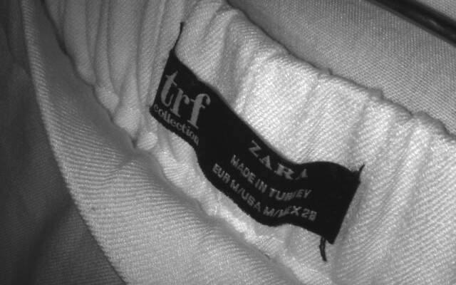 Zara TRF Collection Light Beige Pants with Striped Detail Size M