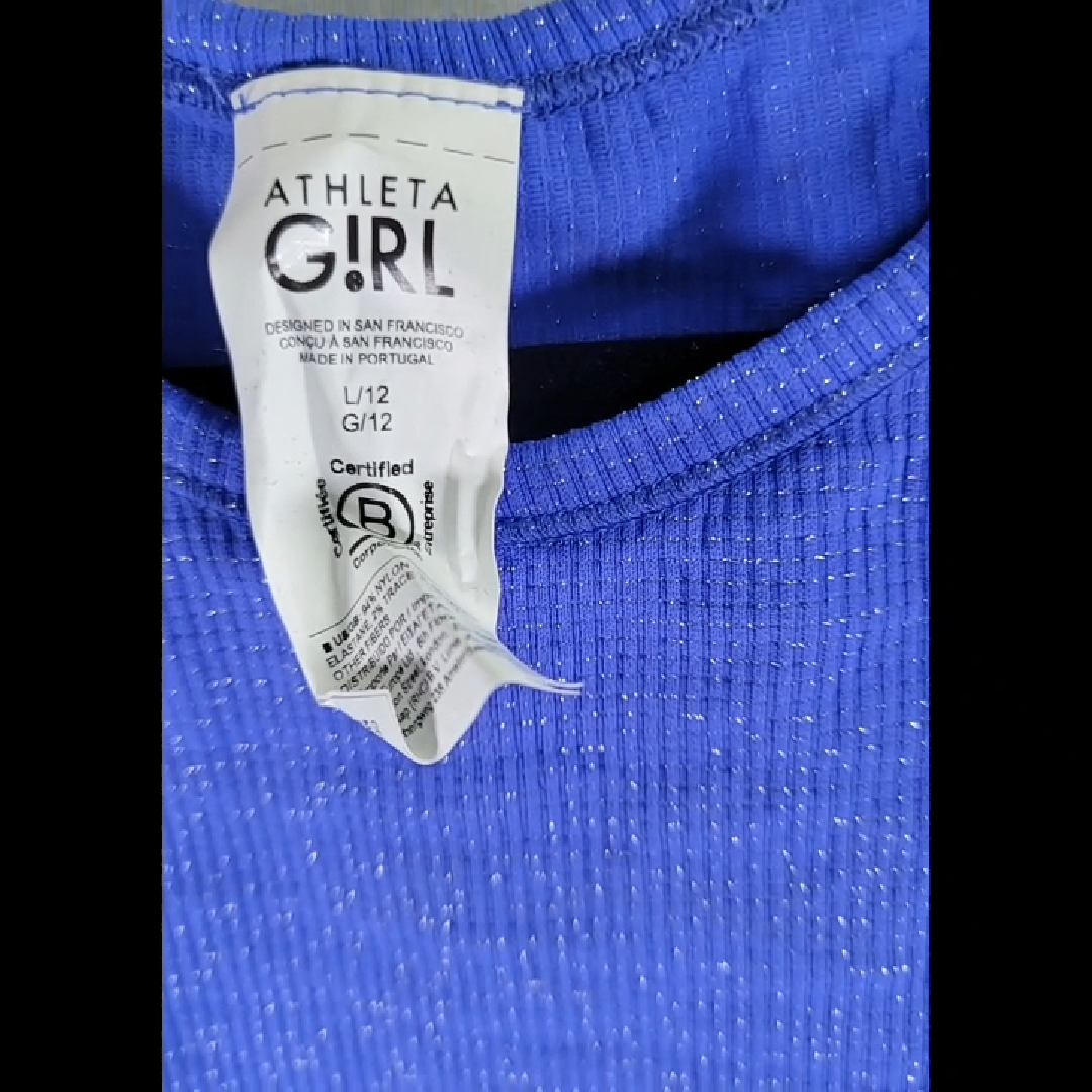 ATHLETA GIRL Long Sleeve Ribbed Top Size L (12 - Kids)