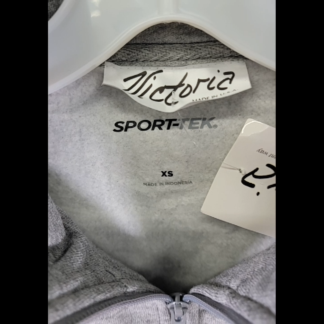 Victoria Sport-Tek Grey Pullover with Heart Design Size XS - NWT