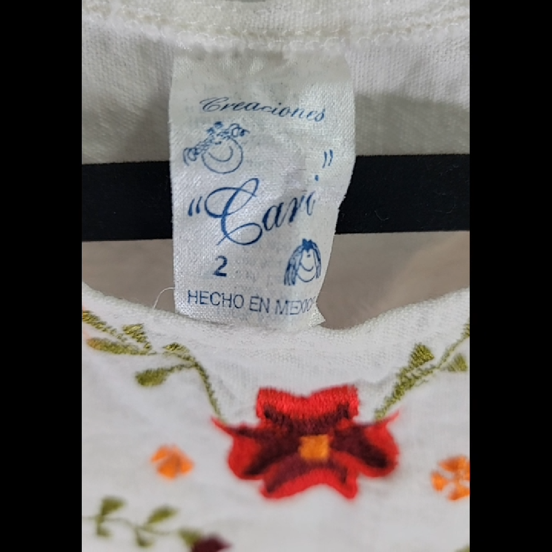 Creacions Floral Embroidered Dress for Little Girls