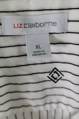 Liz Claiborne Cotton Striped Top Size XL