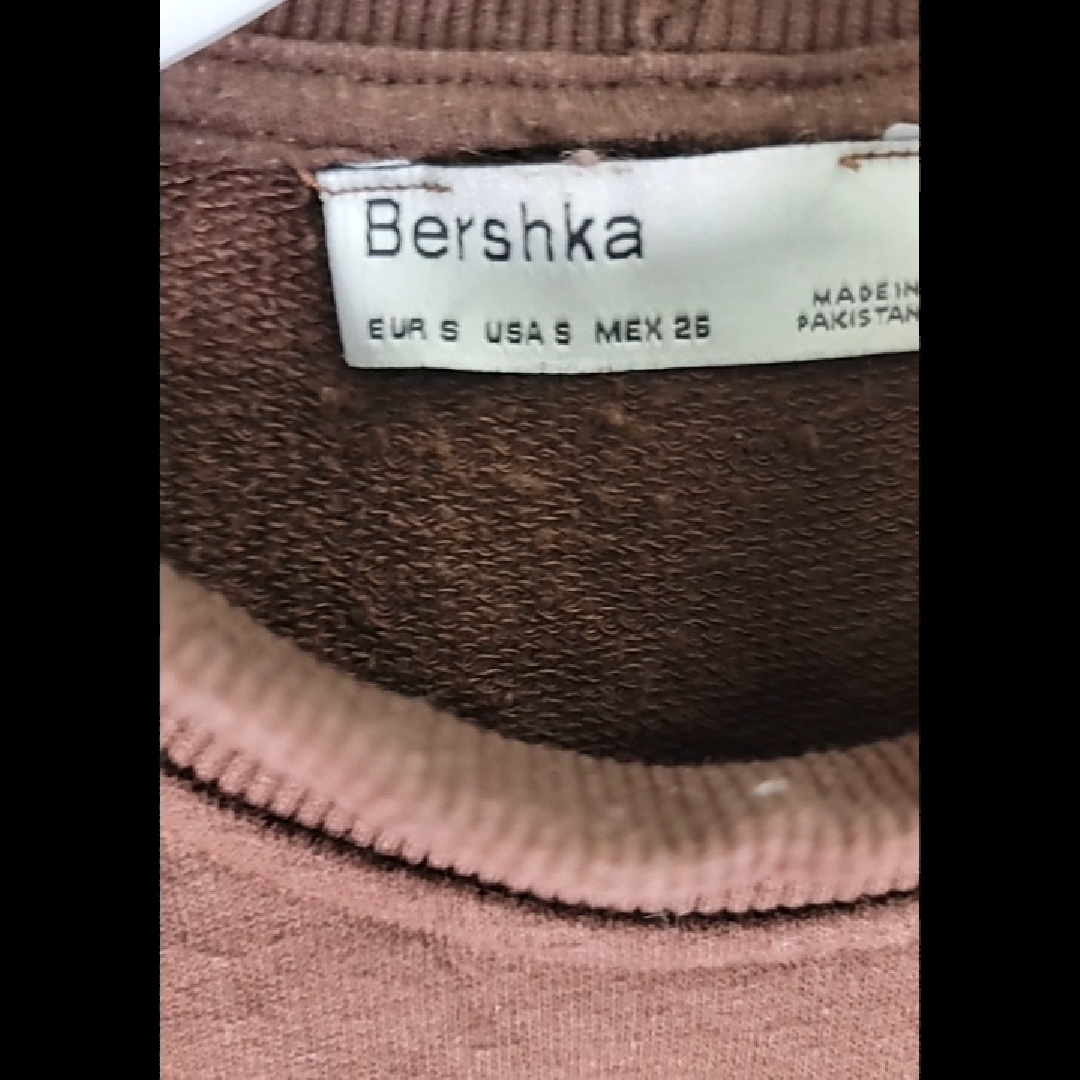Bershka Women's Brown Crew Neck Sweatshirt Size S