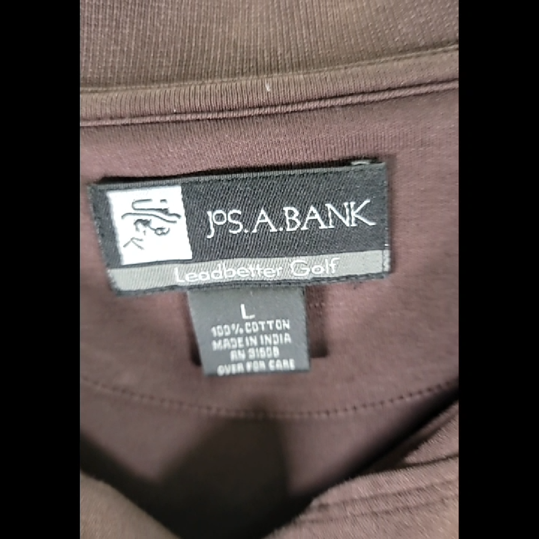 JPS A BANK Men's Long Sleeve Polo Shirt - Brown - Size L