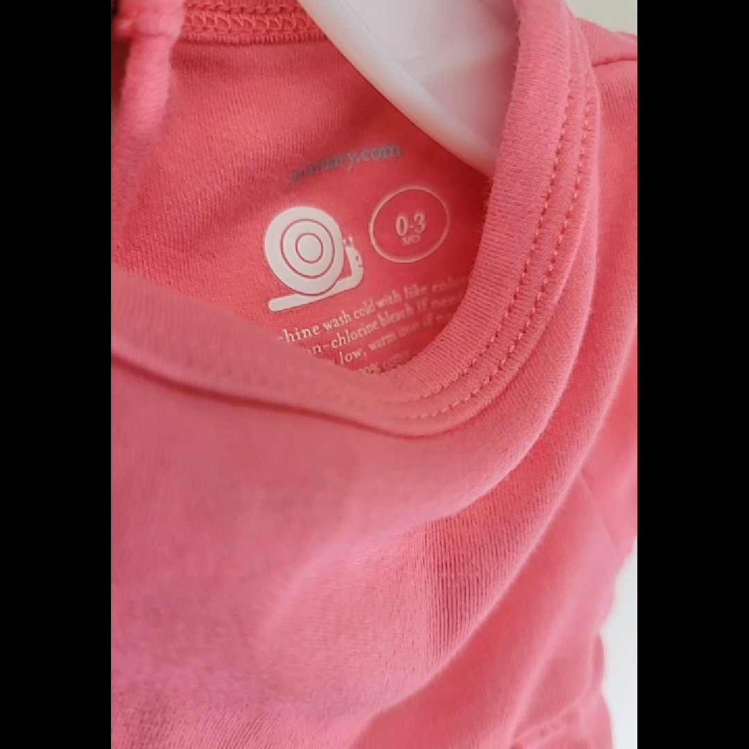 Primary.com Pink Baby Dress Onesie Size 0-3 MO