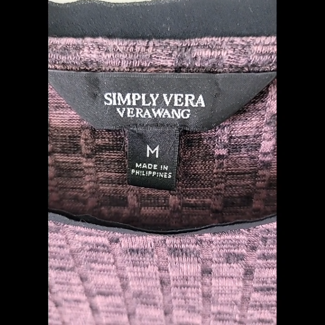 Simply Vera Vera Wang Purple and Black Top Size M